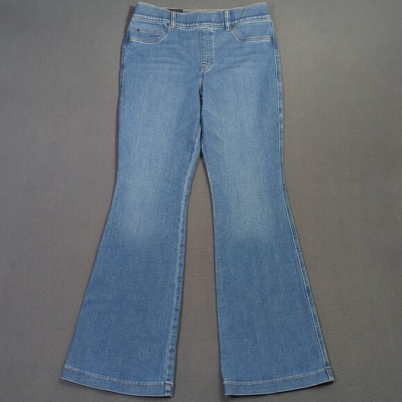 Spanx Jeans Women's L Stonewashed Blue Flare High Rise SPANXshape EveryWear NWT - Picture 1 of 16